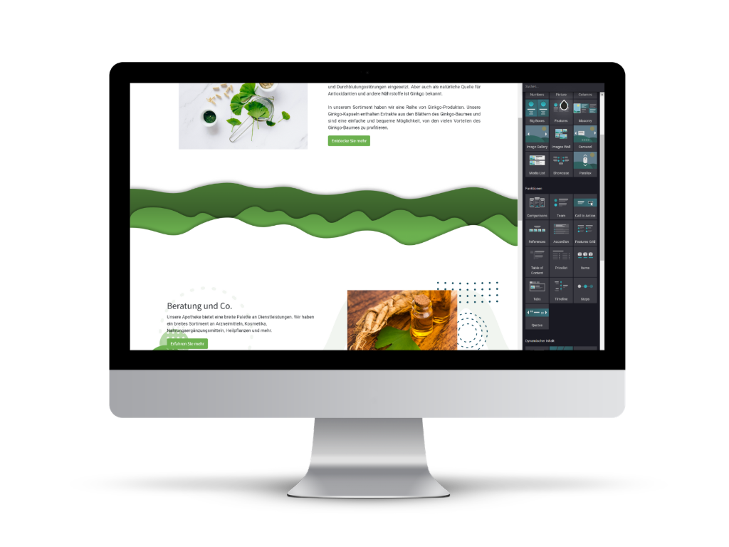 Websitebuilder Ginkgo Pharmasoft