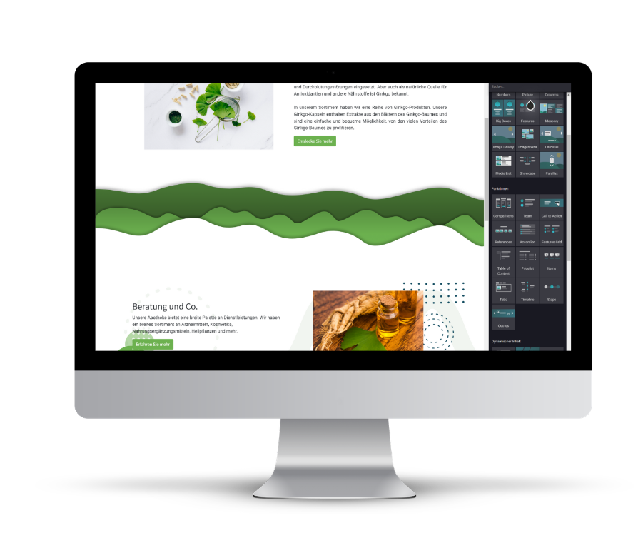 Websitebuilder Ginkgo Pharmasoft